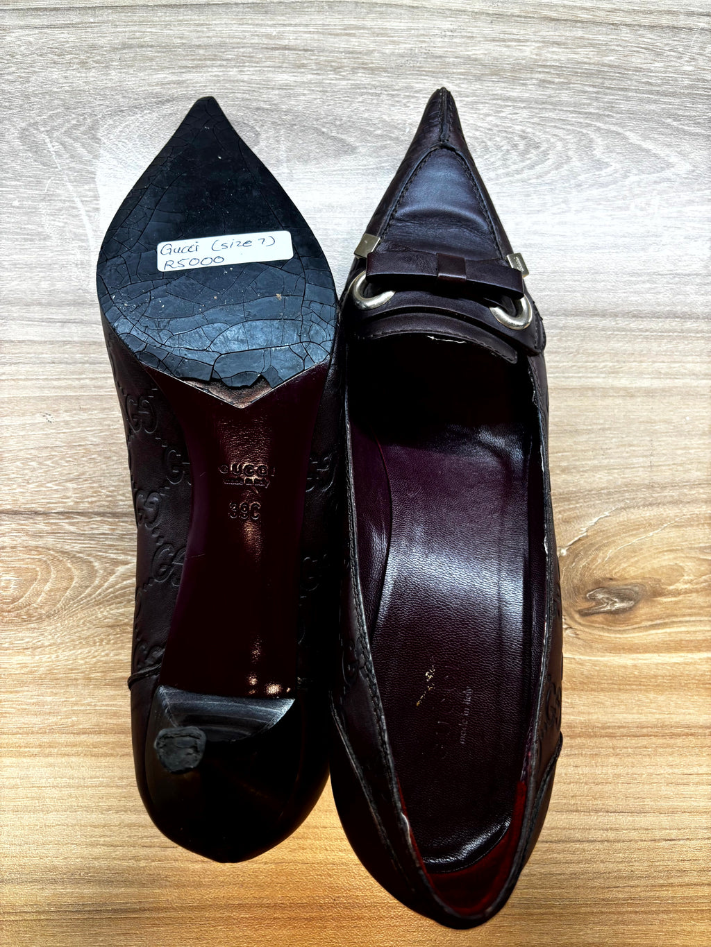 Gucci Guccissima Leather Pointed Toe Pumps