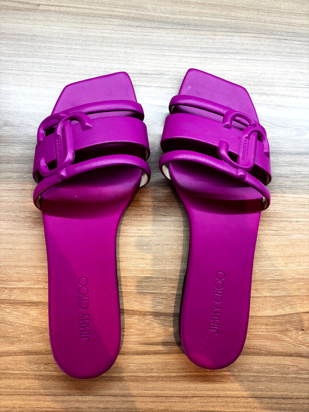 Jimmy Choo pink slides