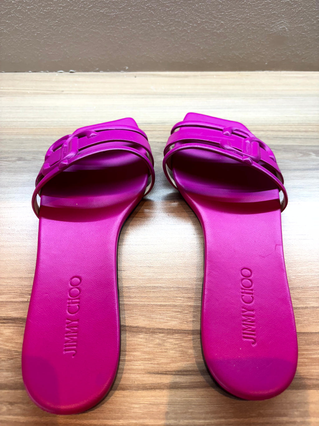 Jimmy Choo pink slides