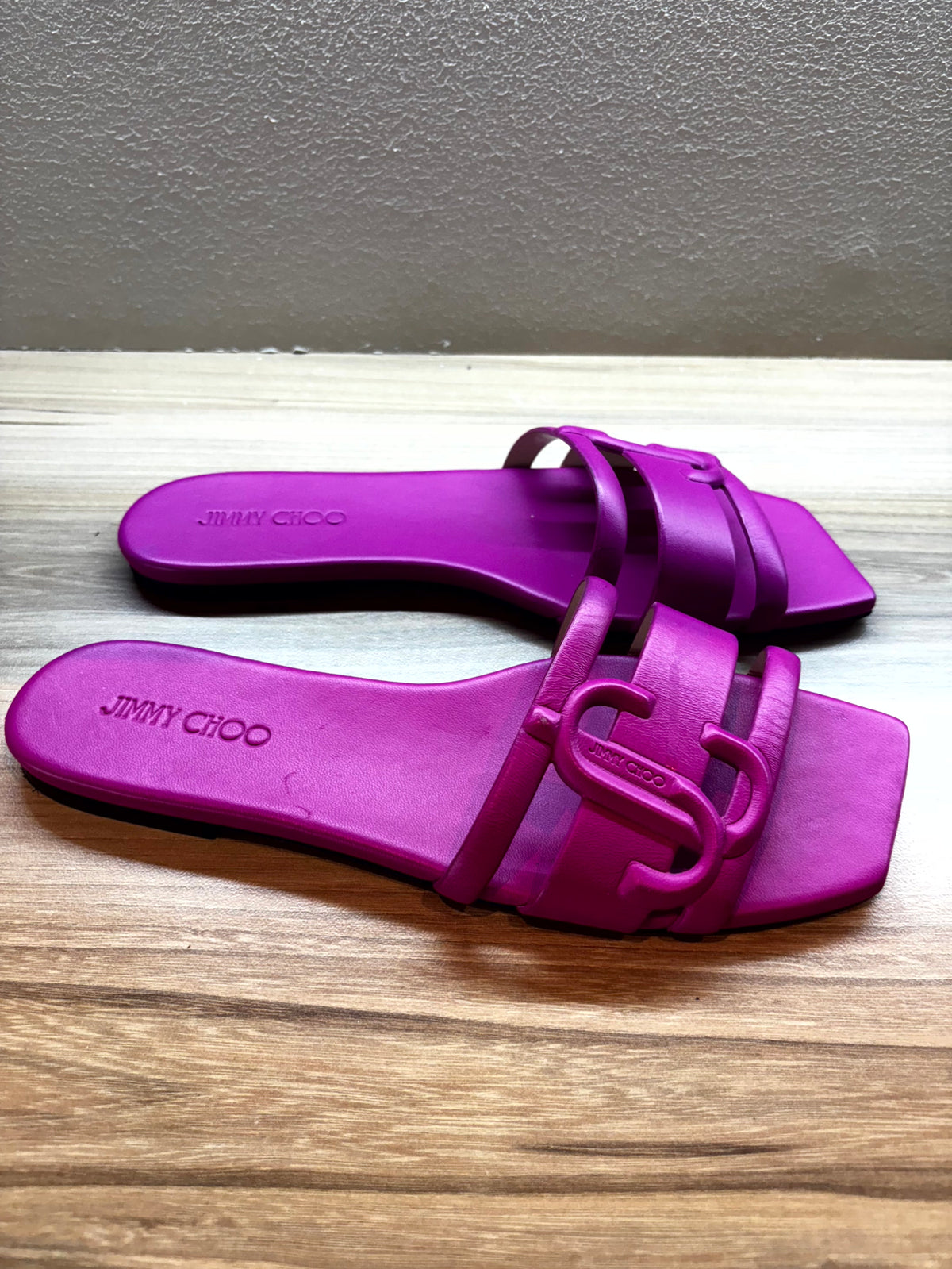 Jimmy Choo pink slides
