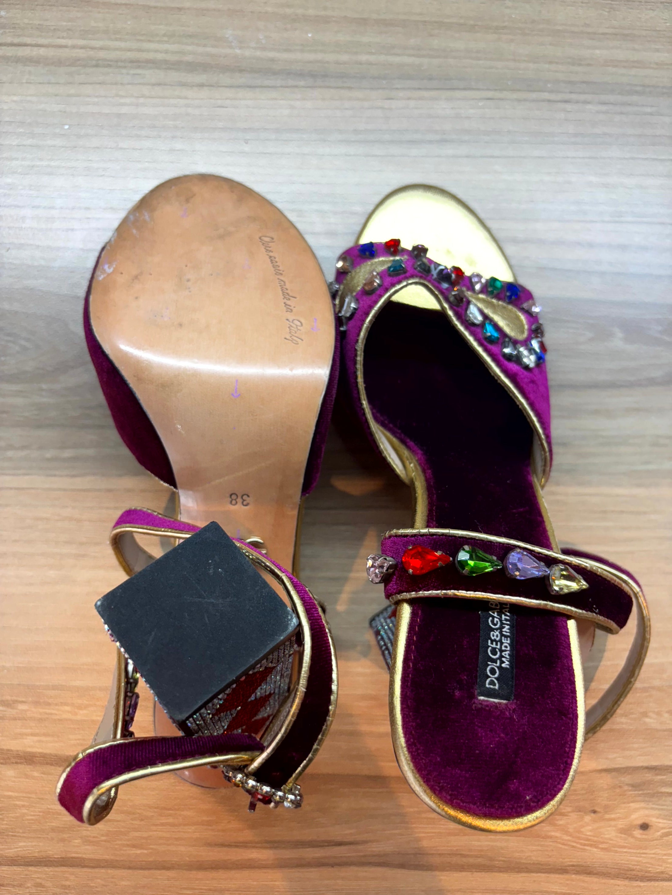 D&G Velvet Sandals