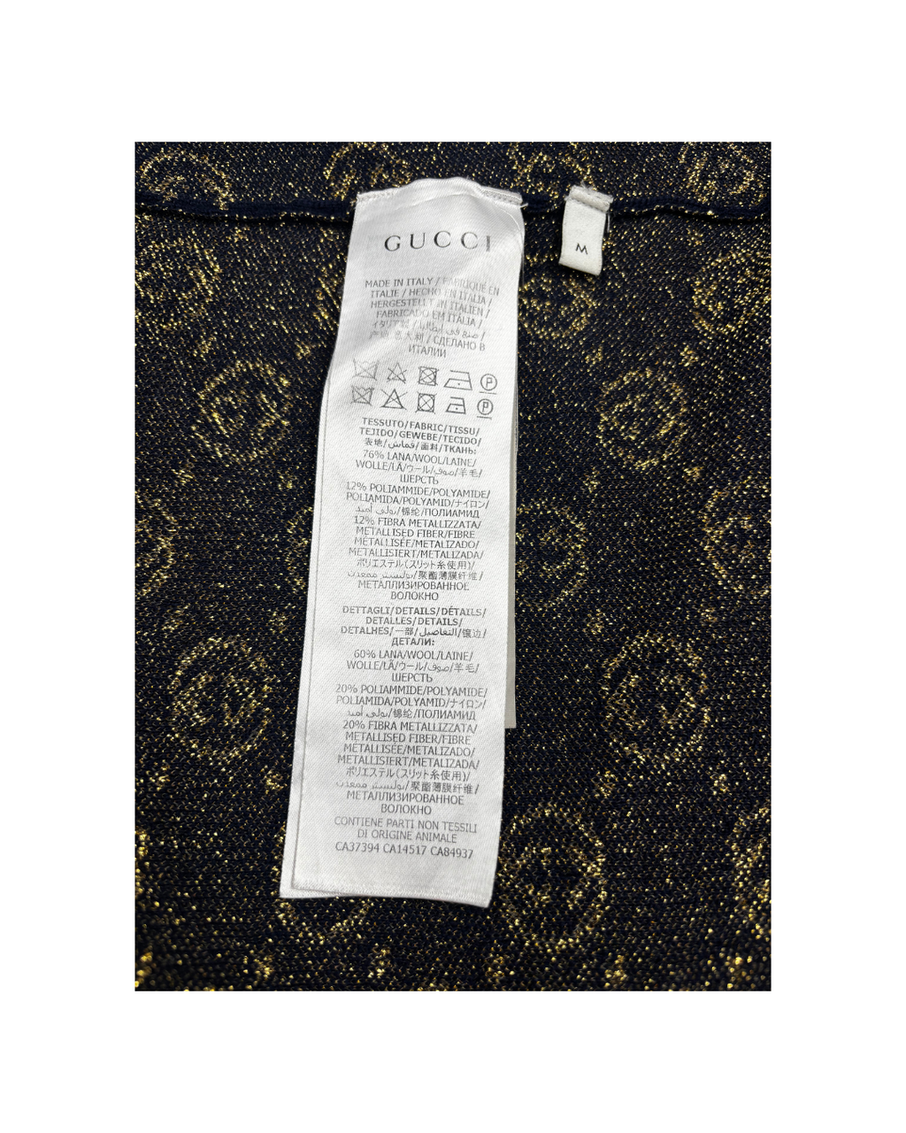 Gucci Model Cotton Blend GG Lamé Cardigan