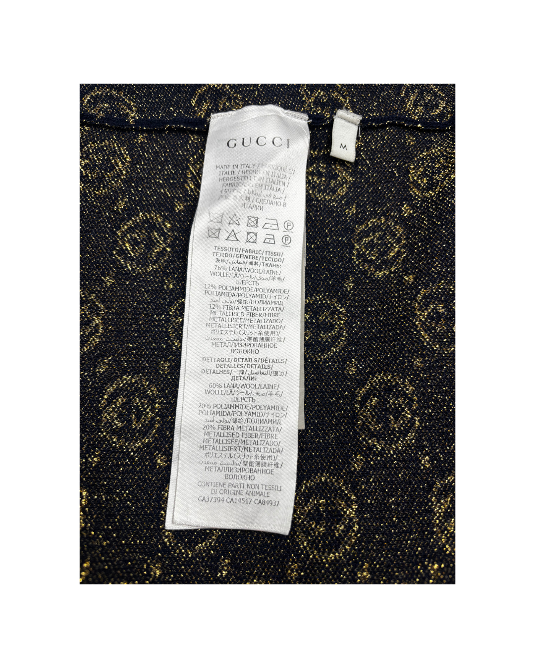 Gucci Model Cotton Blend GG Lamé Cardigan