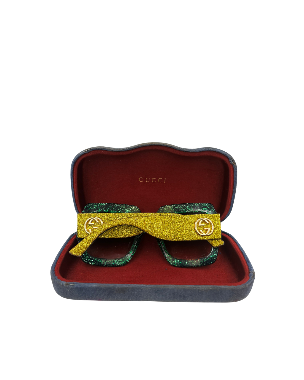 Gucci Multicolor Gradient GG0102S Pop Glitter Iconic Oversize Square Sunglasses
