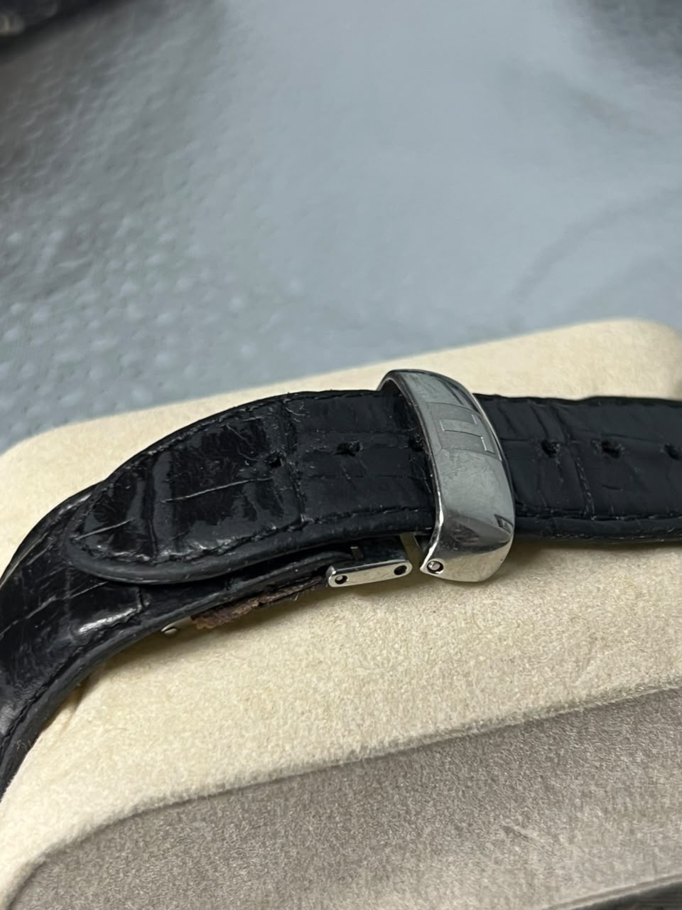 Tissot Rectangular Black Leather Watch