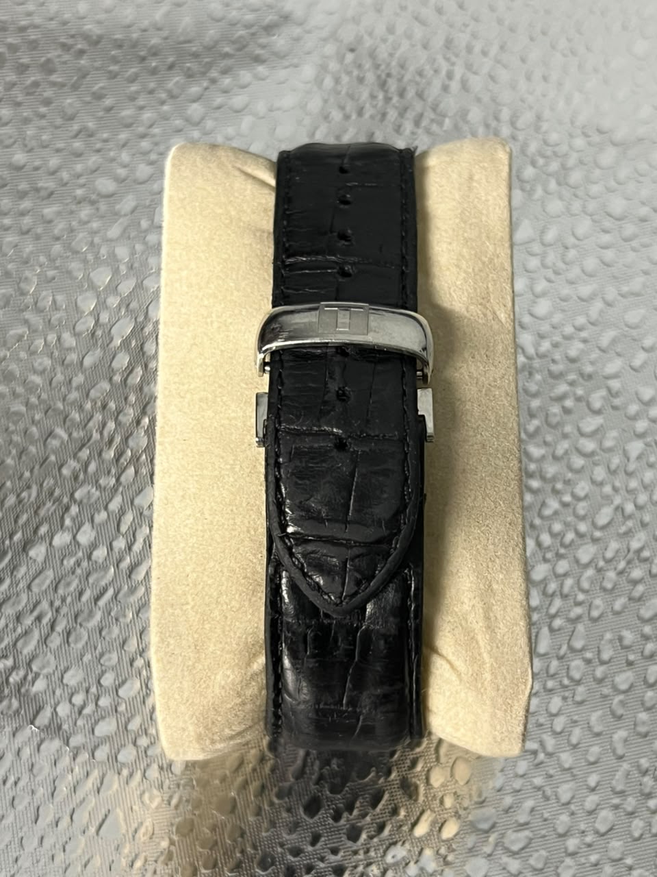 Tissot Rectangular Black Leather Watch