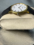 Michel Herbelin Gold & Black Leather Watch