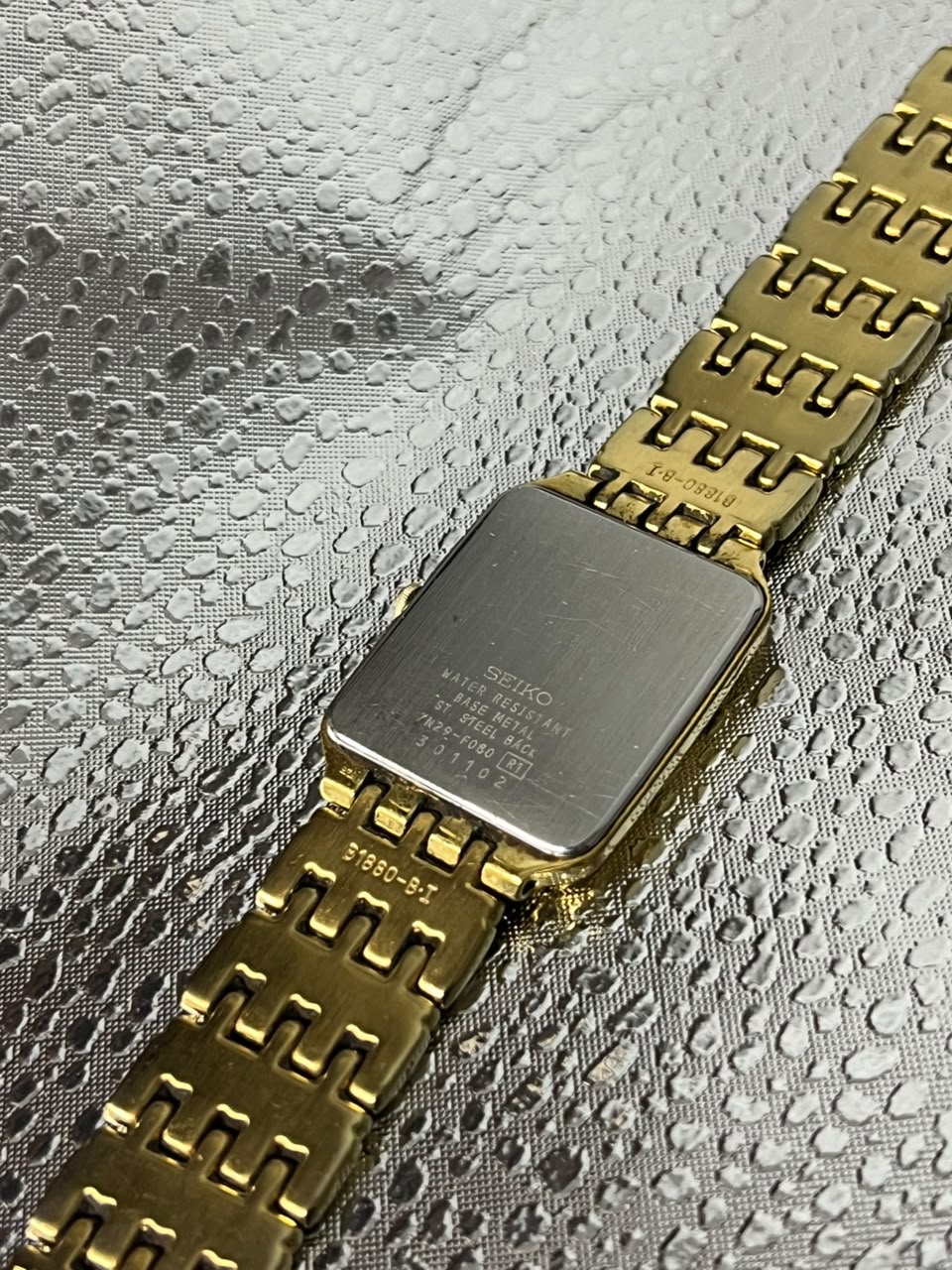 Seiko Gold Rectangular Dress Watch