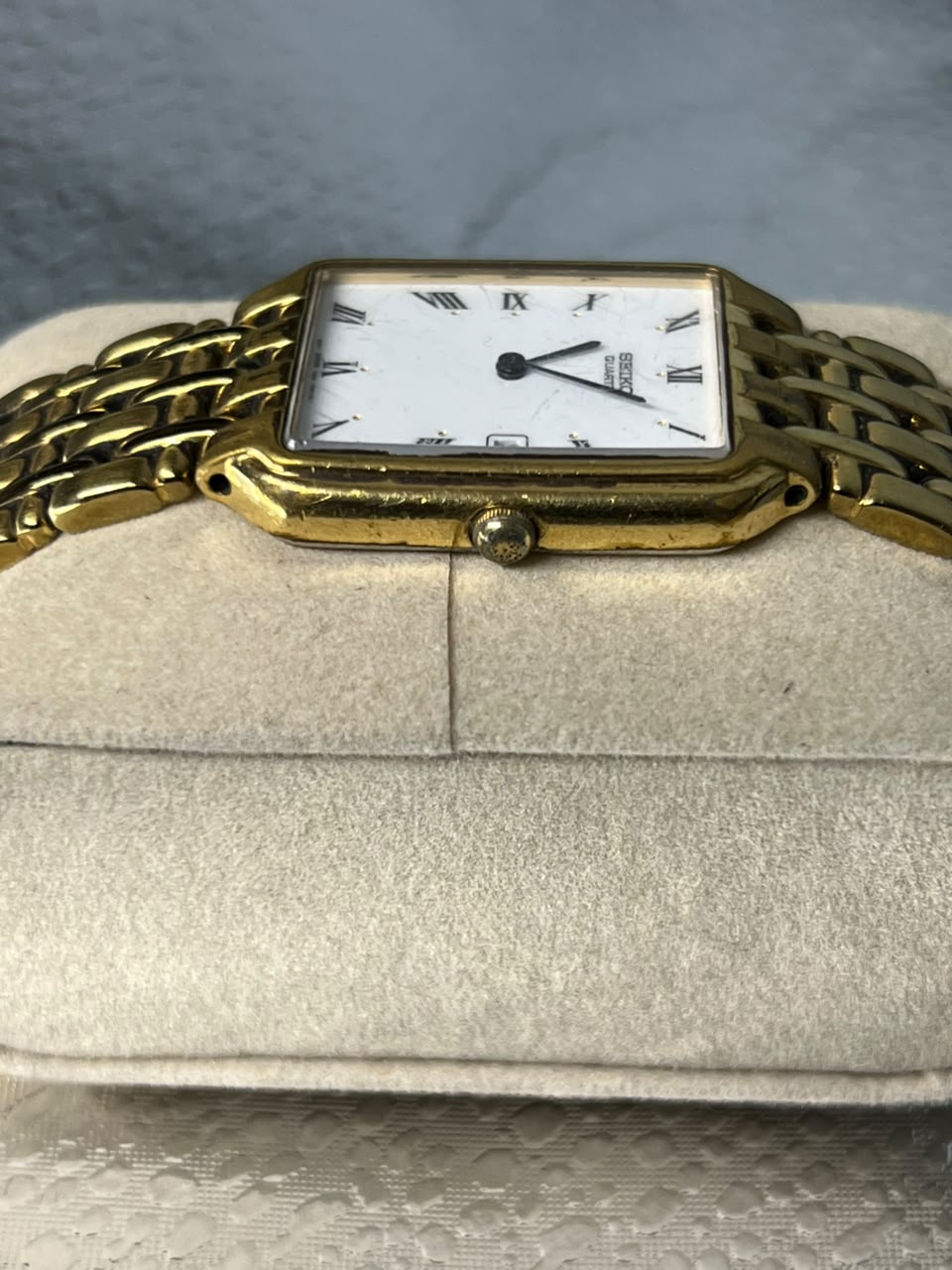 Seiko Gold Rectangular Dress Watch
