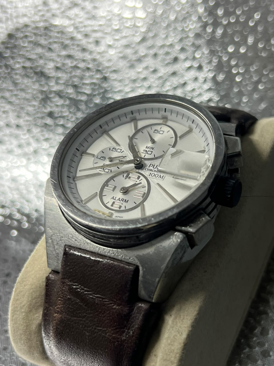 Pulsar Brown Leather Chronograph