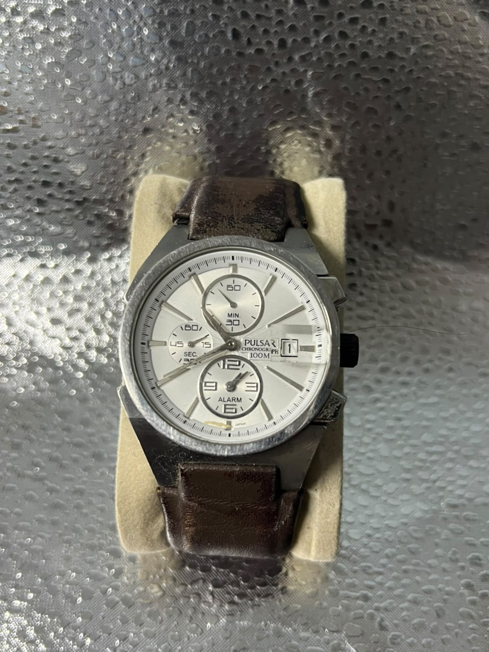 Pulsar Brown Leather Chronograph