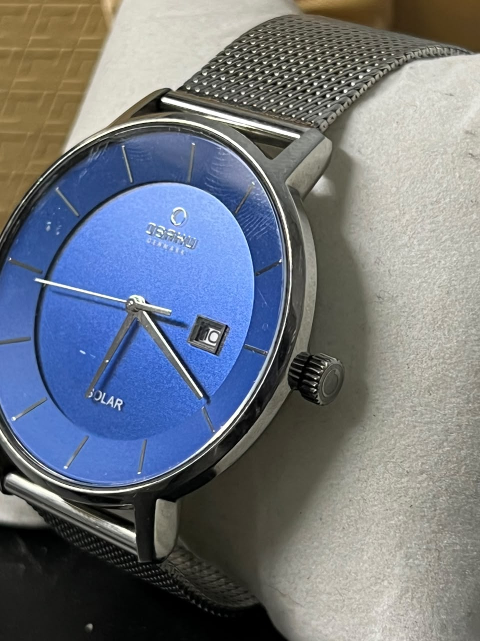 Obaku Denmark Solar Blue Mesh Watch