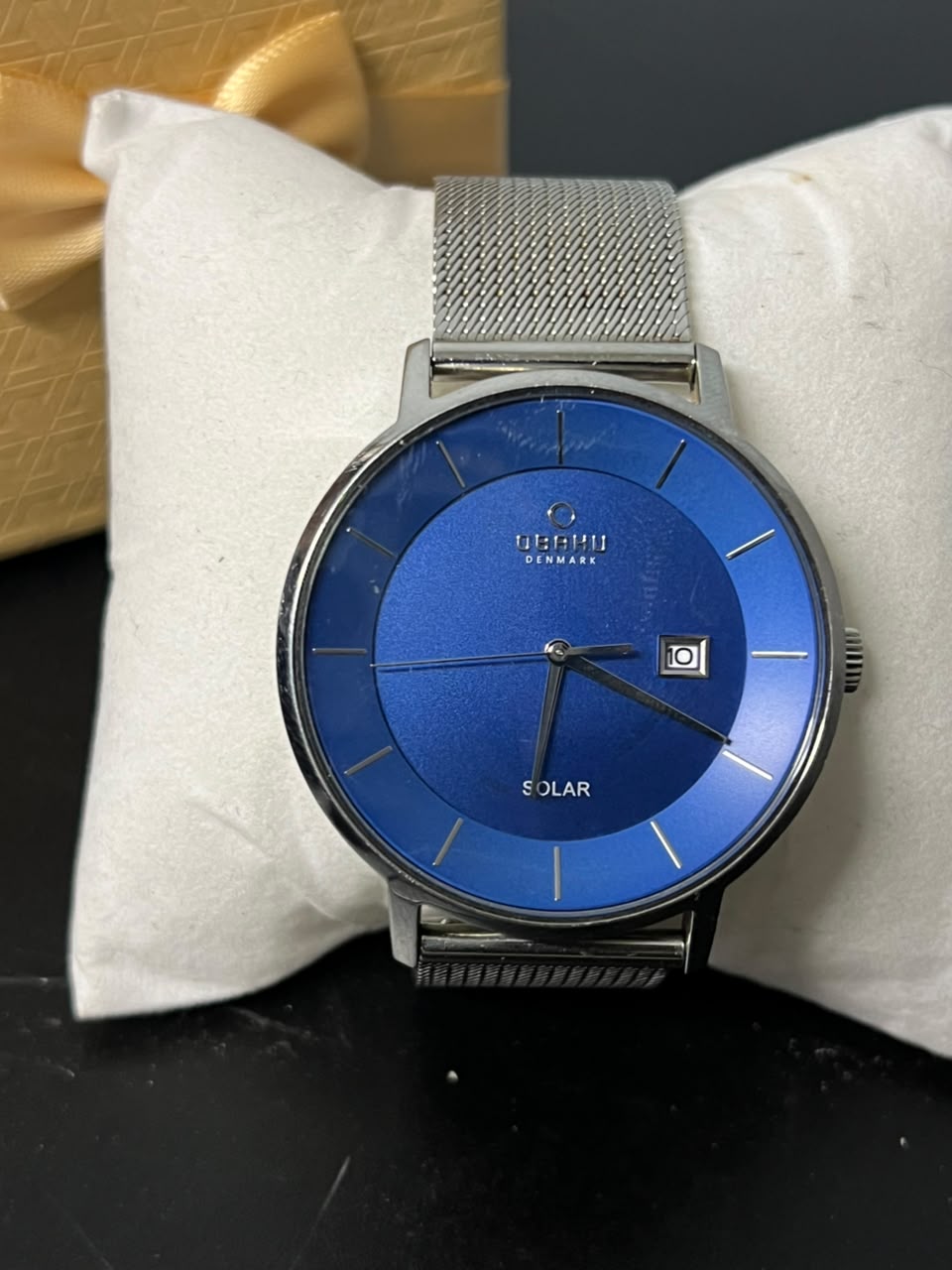 Obaku Denmark Solar Blue Mesh Watch