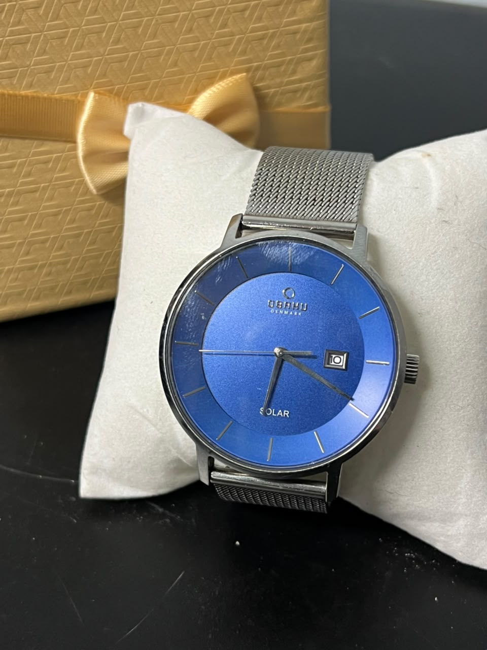 Obaku Denmark Solar Blue Mesh Watch