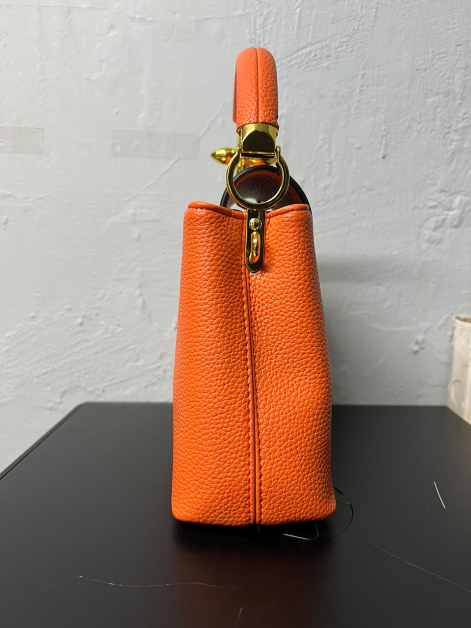 Louis Vuitton Capucines MM in Orange Taurillon Leather