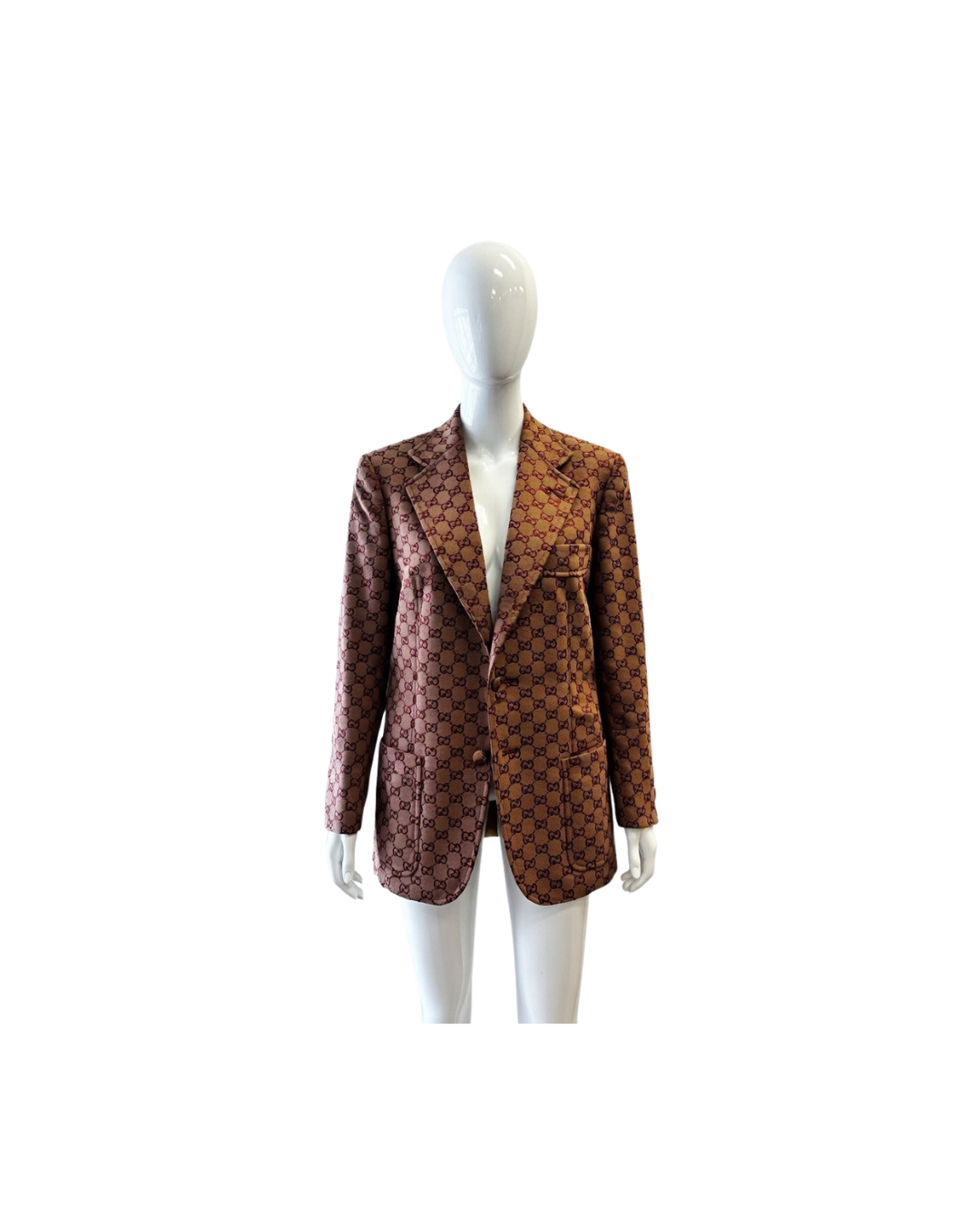 Gucci Camel & Ebony GG Canvas Blazer