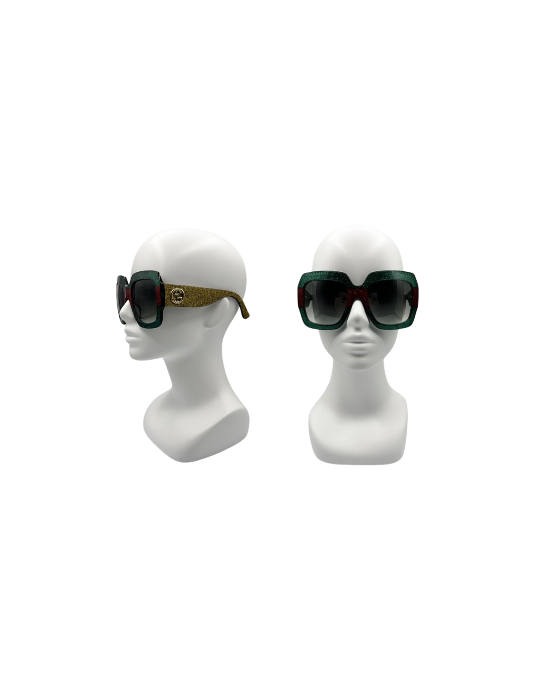 Gucci Multicolor Gradient GG0102S Pop Glitter Iconic Oversize Square Sunglasses