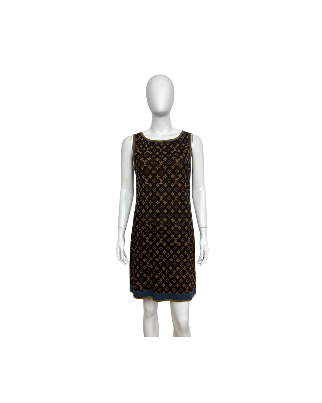 Louis Vuitton Model Retro Monogram Knit Dress