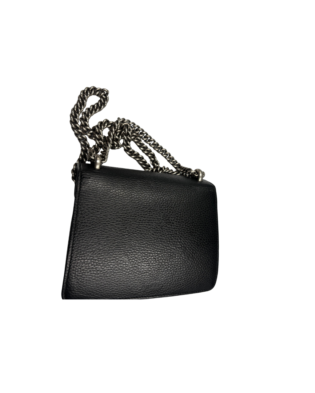 Gucci Dionysus Small Shoulder Bag in Black Grained Leather / Medium