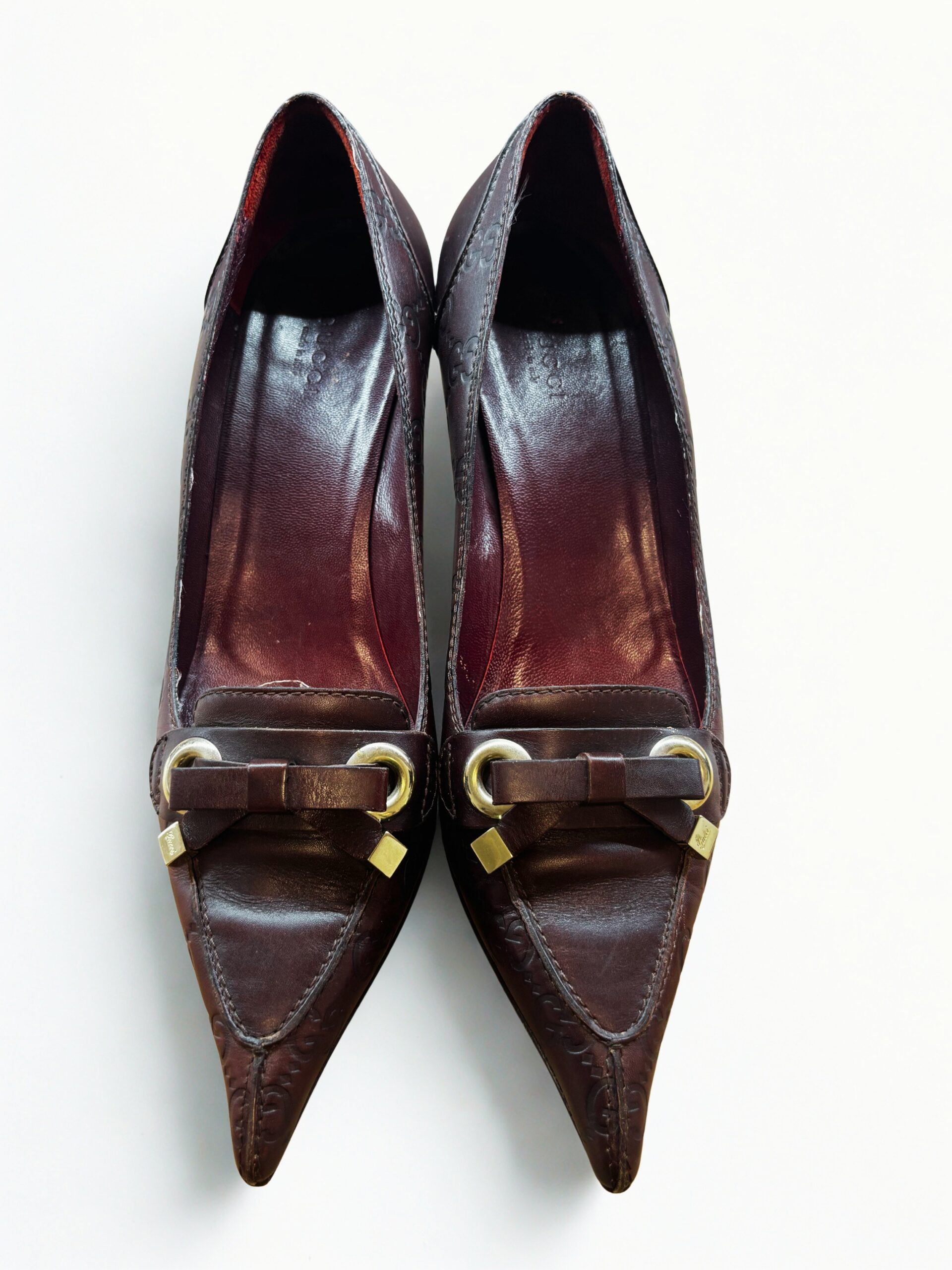 Gucci Guccissima Leather Pointed Toe Pumps